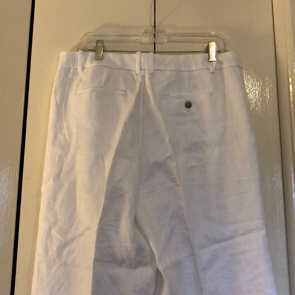 J. Crew size 10 white linen wide cropped pants - Picture 6 of 7